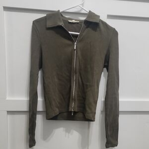 Madewell Ribbed Zip Front Tee